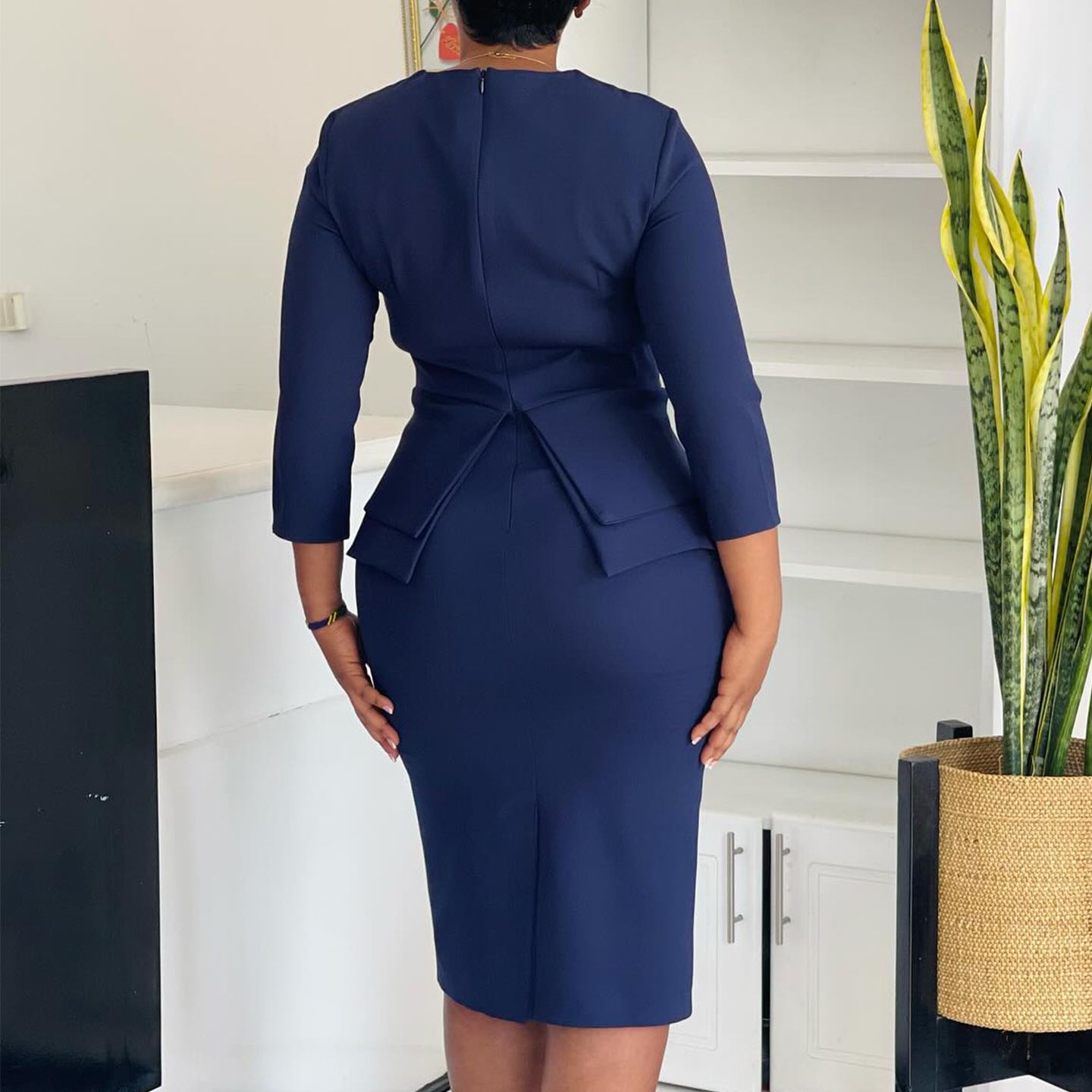 Career Official Dresses For Ladies Women Office Wear Business Dress Women Formal Work Dress Wrap Midi Professional Plus Size