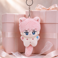 Porte-clés en peluche miniature personnalisé, design de personnage original, poupées en coton d'idoles, poupée en peluche anime faite à la main, 10 cm, rembourrage en coton PP