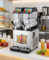 Machine à slush et à glace portable de qualité commerciale à deux réservoirs en acier inoxydable 12L X2