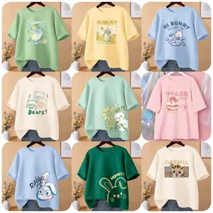 Wholesale Summer Women's T-shirt Fashion O-neck Loose Casual Short Sleeve Ladies T-shirt Girls Popular Design Cartoon T-shirt