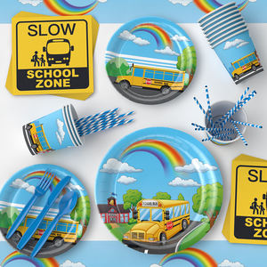 Les fournitures de fête du retour à l'école <span class=keywords><strong>pour</strong></span> enfants de la <span class=keywords><strong>maternelle</strong></span> comprennent de la vaisselle jetable telle que des assiettes en papier et des gobelets en papier - Product Image 4