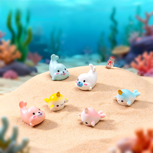 Ornements micro-paysagiques d'animaux marins Weij, accessoires de bricolage pour aquarium, mignons phoques, licornes marines, décoration de bonsaï - Product Image 2