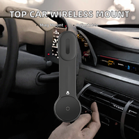 Support de charge sans fil pour voiture le plus populaire avec fixation adhésive pour tableau de bord, lumière rythmique et support de téléphone de bureau réglable
