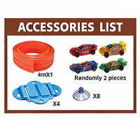 Jouets de piste de course flexibles pour enfants : piste de course flexible de 19 pieds avec ventouses et voitures miniatures en métal