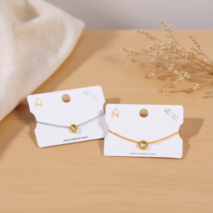 Bracciale a catena con lettera O in acciaio inossidabile placcato oro, gioiello unisex alla moda, idea regalo - Product Image 3