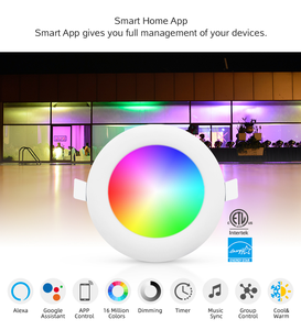 2025 thông minh Wifi điều khiển 4 inch 10 Wát Vòng nhôm RGB + CCT Trần LED bảng điều chỉnh đèn - Product Image 6