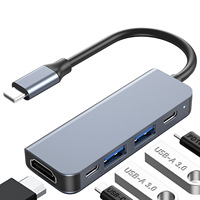 Hub multiport en alliage d'aluminium Type C, 4K HDTV, alimentation PD 100W, USB 3.0, station d'accueil portable pour ordinateur portable PC, en stock