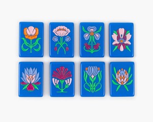 Blue Acrylic <b>Mahjong</b> <b>Set</b> Colorful Dragonfly Floral Pattern Portable Game Tiles for Home Entertainment - Product Image 4