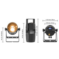 Lampu Sorot LED COB Zoom DMX 300W E27 Putih Hangat Tahan Air Aluminium IP65 untuk Pertunjukan Panggung Taman Hiburan Luar Ruangan