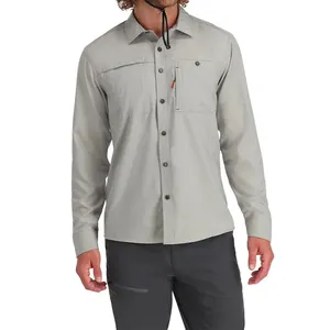 최고 품질 UPF50 + 맞춤형 로고 경량 낚시 셔츠 버튼 다운 컬럼비아