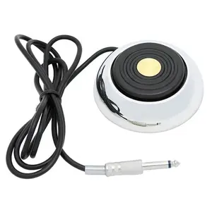 DAYSHOW dövme makinesi ayak Pedal anahtarı paslanmaz çelik yuvarlak dövme ayak pedalı ekipman güç kaynağı aksesuarları - Product Image 1