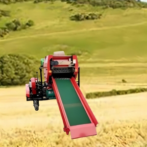 เครื่องอัดฟางแบบพกพาความแม่นยำสูง เครื่องอัดฟางม้วนกลมขนาดเล็กแบบไฟฟ้า สำหรับเศษโลหะ หญ้าหมัก ขี้เลื่อย พร้อมตาข่ายพันม้วนขนาดใหญ่ - Product Image 3