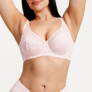 حمالة صدر نسائية بالجملة، مسامية، بدون خياطة، رفيعة، رافعة للصدر، مقللة للحجم، بتغطية كاملة، غير مبطنة، دانتيل شبكي، دعم جانبي، سلك داعم، ظهر أملس - Product Image 4