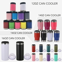 Refroidisseur de canettes en acier inoxydable de 12 oz avec noyau de glace, double paroi isolée, pour la plage, le camping, les fêtes, vente en gros, logo personnalisé