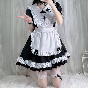 Disfraz de Sirvienta Japonesa Original 2026, Estilo Lolita Dulce, Color Rojo Vino, Disfraz de Cosplay, Vestido de Sirvienta Femenina, Vestido para Actuaciones Escénicas - Product Image 3