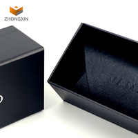 Emballage de boîte à tiroir en carton rectangulaire noir de haute qualité pour lunettes de soleil montres boîtes d'emballage de luxe avec logo personnalisé pour lunettes de soleil