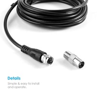 Antenne TV numérique DVB-T 4K 1080P VHF UHF DVB T2 intérieure, gain 5dBi, câble RG58 de 3 mètres