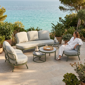 Set di Divani da Esterno Moderni <span class=keywords><strong>in</strong></span> Alluminio, 6 Pezzi, Arredamento da Patio con Telaio <span class=keywords><strong>in</strong></span> Alluminio Verniciato a Polvere - Product Image 2