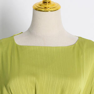 Nouveauté robe décontractée à manches longues à prix d'usine pour femmes, robe longue plissée <span class=keywords><strong>Falbala</strong></span> mince, vêtements pour femmes - Product Image 5