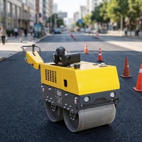 Compacteur de sol routier à double tambour vibrant portatif de 0,8 tonne avec moteur personnalisable de 8,8 kW à haute efficacité