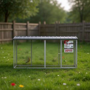 Gabbia per Polli in Acciaio Zincato 79.9x38.6x35.4 Pollici con Tetto, Cuccia per Animali da Esterno - Product Image 2