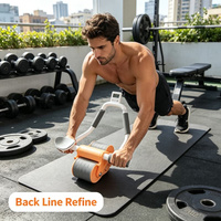 Rodillo Abdominal para Entrenamiento de Cuerpo Completo para Adultos, con Rebote Automático, Equipo de Fitness para el Hogar, para Ejercicios de Pérdida de Grasa Abdominal y de Cintura