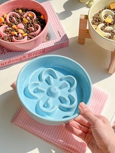 <span class=keywords><strong>Gamelle</strong></span> Écologique en Céramique Élégante à Alimentation Lente, Design Pétale 3D Anti-Étouffement pour Chien et <span class=keywords><strong>Chat</strong></span>, sur <span class=keywords><strong>Support</strong></span> en <span class=keywords><strong>Bois</strong></span> Surélevé, Étanche et Saine - Product Image 3
