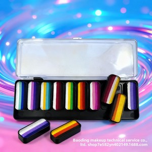 Palette de 10 couleurs intégrées pour maquillage enfant, peinture pour le visage à base de pigments hydrosolubles pour maquillage de scène - Product Image 4
