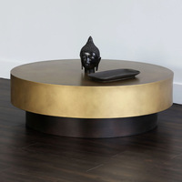 Ensemble de table basse ovale contemporaine de luxe en or moderne avec plateau en marbre et métal en acier inoxydable, meubles de salon