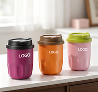 Mug de voyage avec corps en relief, base en silicone antidérapante, léger, réutilisable, petite tasse pour le bureau, les boissons chaudes ou froides en extérieur