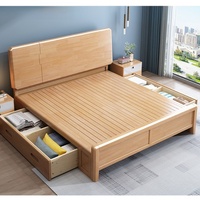 Vente en gros d'un cadre en bois massif lit queen size lit double simple avec rangement lits ensemble de chambre à coucher meubles