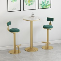 Chaise de bar réglable en velours à rotation spirale, chaise haute pour extérieur et intérieur, tabouret de réception/coiffeuse, style luxe léger