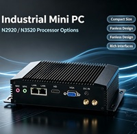 Mini PC Tanpa Kipas N2920 N3520 Barebone Komputer Desktop Industri Intel I211 Dual Lan 2COM HD VGA Modul 3G/4G LTE PC Industri