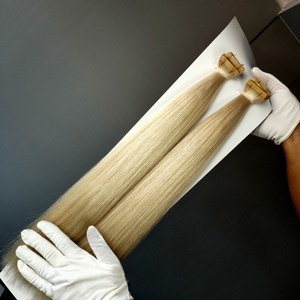 Dragonbeauty Factory - Cabello Humano 100% Remy, Color Claro # Extensiones de cabello humano rubio 613 con cinta adhesiva, trama invisible. - Product Image 4