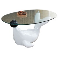 Ensemble de tables basses ovales en verre de style nordique, luxe moderne, miroir, écologique, pour salon