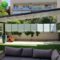 Auvent extérieur en aluminium double rétractable imperméable à l'eau PVC Pergola auvent rétractable Support mural ou support de plafond