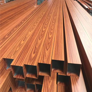 Customizable CABERNET Wooden Grain 6063 T5 <strong>Aluminium</strong> Rectangular <strong>Tube</strong> Pipes Standard Size for Building Projects - Product Image 2