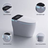 WC intelligent haut de gamme pour villas de luxe, avec abattant à induction automatique, fonction de rinçage inversé, chasse d'eau thermostatique instantanée et cuvette à poser au sol