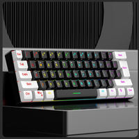 Teclado Mecánico para Juegos con Cable, Color Negro, Interruptores Rojos, RGB, 61 Teclas, USB, para Chicas, Material ABS, Garantía de 12 Meses