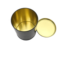 Latas de lata latas de té portátil de viaje comida té embalaje caja de lata de metal/contenedor de té cuadrado negro lata/<span class=keywords><strong>Cand</strong></span> de té dorado - Product Image 4