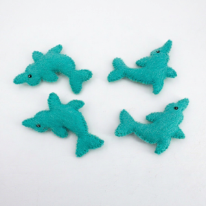 Mini Pez Azul de Fieltro de Lana, Animal Marino Turquesa Hecho a Mano, Juguete Educativo para Niños, Comercio Justo, Hecho a Mano, DIY - Product Image 4
