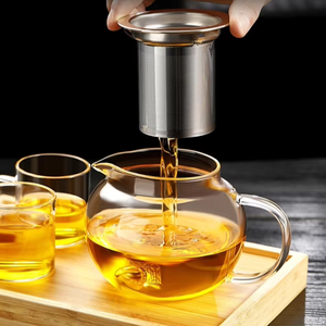 <span class=keywords><strong>Set</strong></span> Teiera in Vetro Resistente al Calore con Filtro in Acciaio Inox, Elegante Tazza per Tè Sfuso, Teiera a Forma di Sfera per Gongfu Tea - Product Image 4