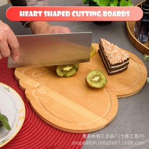 Wooden Heart Shaped <b>Tray</b> Bamboo Color Carved Love Design For Fruit Desserts Cheese Serving - Product Image 3