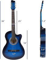 Wholesale 38 Inch Customized EQ Guitar Colorful Linden Factory OEM Professional Cheap Acoustic Electric Guitars
