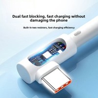 Câble USB Type-C coudé de 3 mètres, 10A, charge ultra-rapide, en tressé, compatible avec téléphones portables, PC, claviers, kit noir