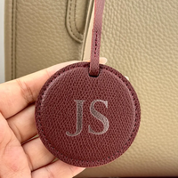 En gros, Breloque de sac à dos ronde, Pendentif, Accessoires de voyage, Breloques de sac à main en PU tendance, Étiquette de bagage décorative