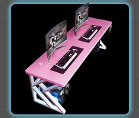 Bureau de jeu en forme de K en gros d'usine, bureau double pour compétition de jeu, bureau de course, table d'ordinateur de jeu LED pour joueur
