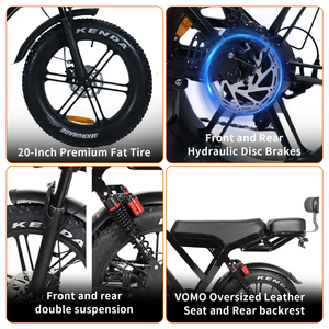 Bicicleta Eléctrica VOMO Fatbike X50 con Alarma, Motor Eléctrico de Alta Potencia, Venta Directa al por Mayor, Luz LED, Batería OEM, Tiempo de Carga - Product Image 4