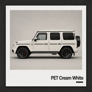 Rollo de Vinilo para Automóviles, Color Blanco Crema, PET de Alto Brillo, Autoadhesivo, Antiarañazos, para Cambiar el Color de la Carrocería, en Rollo - Product Image 1