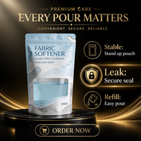 Pochette souple personnalisée avec bec verseur pour assouplissant textile, revitalisant lessive, recharge liquide 900ml